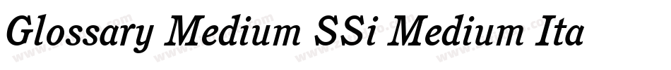 Glossary Medium SSi Medium Italic字体转换